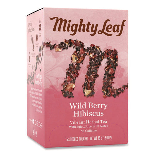 Image of Mighty Leaf® Tea Whole Leaf Tea Pouches, Wild Berry Hibiscus, 15/box