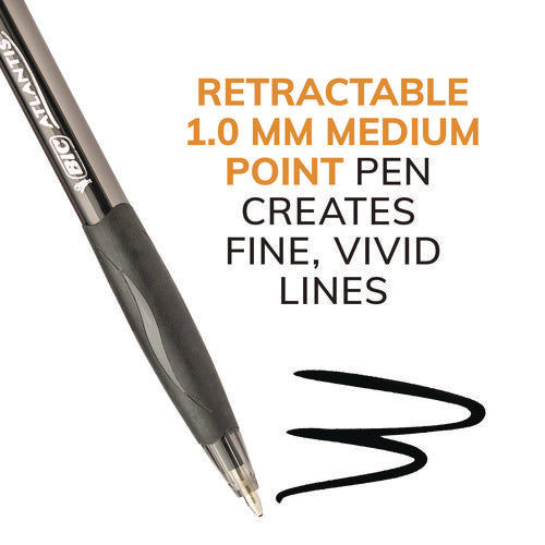 Image of BIC® GLIDE Ballpoint Pen, Retractable, Medium 1 mm, Black Ink, Smoke/Black Barrel, Dozen