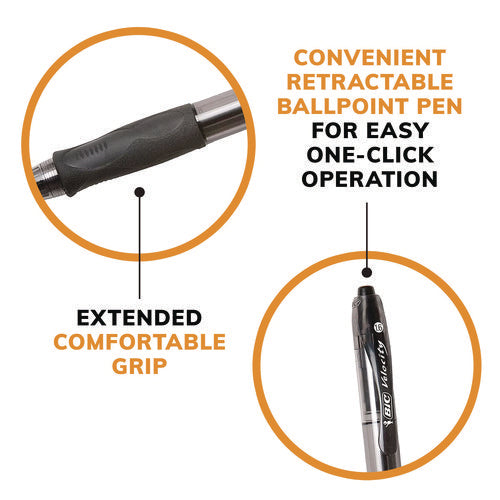 Image of BIC® GLIDE Bold Ballpoint Pen Value Pack, Retractable, Bold 1.6 mm, Black Ink, Smoke Barrel, 36/Pack