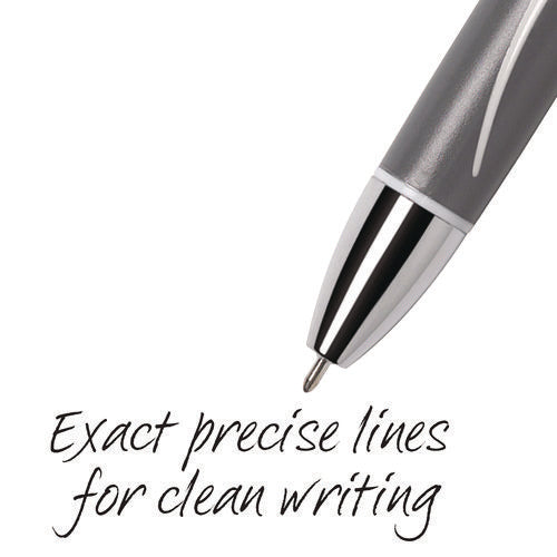Image of BIC® Glide Exact Ballpoint Pen, Retractable, Fine 0.7 Mm, Black Ink, Black Barrel, Dozen