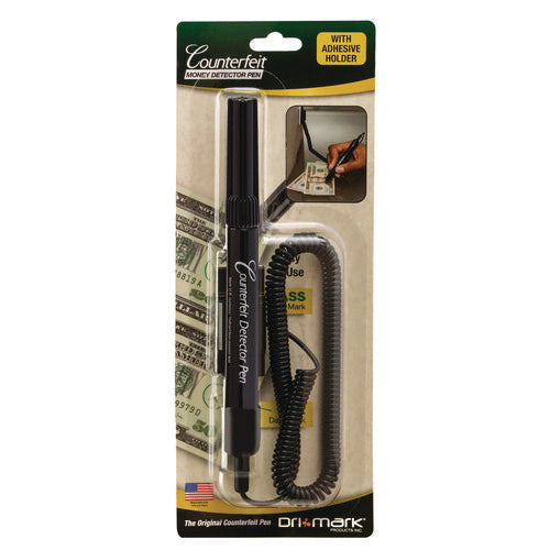 Image of Dri-Mark® Smart-Money Counterfeit Bill Detector Pen With Coil And Clip, U.s. Currency