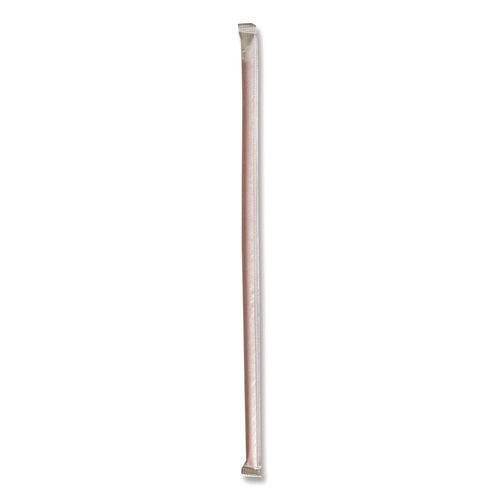 Image of Boardwalk® Wrapped Giant Straws, 10.25", Polypropylene, Red, 300/Pack, 4 Packs/Carton