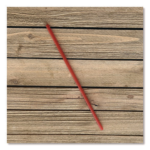 Image of Boardwalk® Wrapped Giant Straws, 10.25", Polypropylene, Red, 300/Pack, 4 Packs/Carton