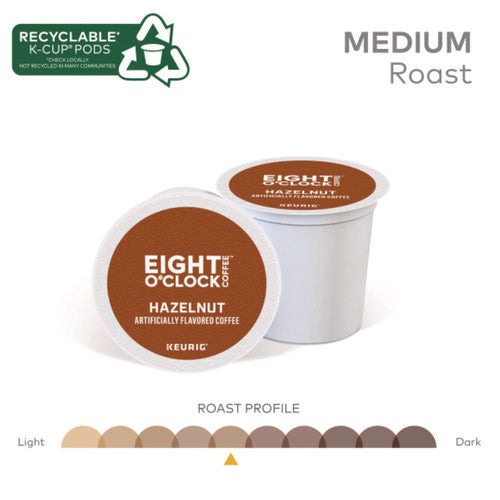Image of Eight O'Clock Hazelnut Coffee K-Cups, 96/carton