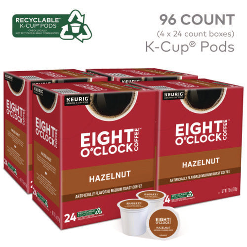 Image of Eight O'Clock Hazelnut Coffee K-Cups, 96/carton