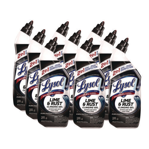 Image of LYSOL® Brand Disinfectant Toilet Bowl Cleaner w/Lime/Rust Remover, Atlantic Fresh, 24 oz, 9/Carton