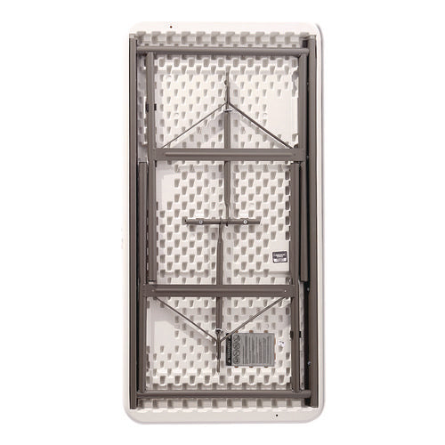 Image of Alera® Resin Rectangular Folding Table, Square Edge, 72w X 30d X 29h, Platinum