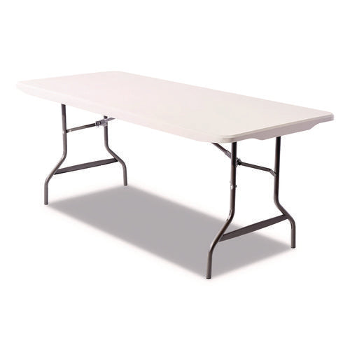 Image of Alera® Resin Rectangular Folding Table, Square Edge, 72w X 30d X 29h, Platinum