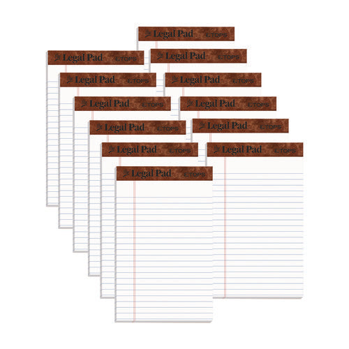 Image of TOPS The Legal Pad Ruled Perforated Pads, Narrow Rule, 50 White 5 X 8 Sheets, Dozen