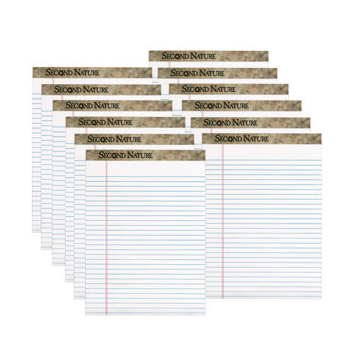 Image of TOPS Second Nature Recycled Ruled Pads, Wide/legal Rule, 50 White 8.5 X 11.75 Sheets, Dozen