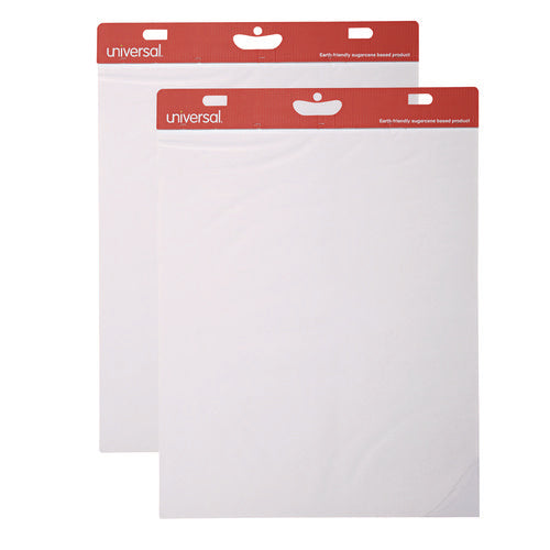Image of Universal® Renewable Resource Sugarcane Based Easel Pads, Unruled, 27 x 34, White, 50 Sheets, 2/Carton