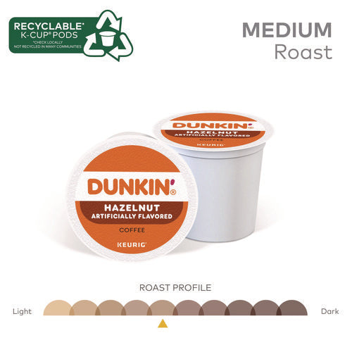 Image of Dunkin'® K-Cup Pods, Hazelnut, 22/box
