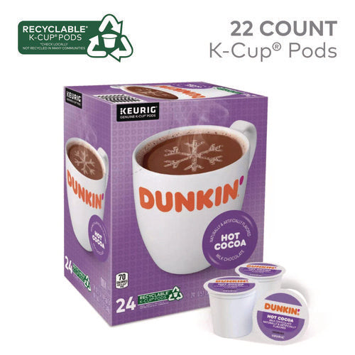 Image of Dunkin'® Milk Chocolate Hot Cocoa K-Cup Pods, 22/box