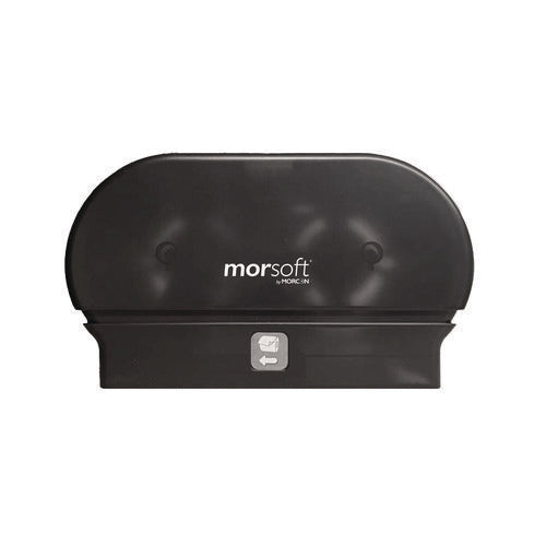 Image of Morcon Tissue Morsoft Small Core Tissue Dispenser, 11.86 x 5.48 x 7.32, Black Translucent