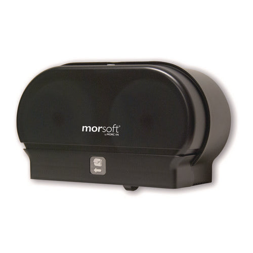Image of Morcon Tissue Morsoft Small Core Tissue Dispenser, 11.86 x 5.48 x 7.32, Black Translucent