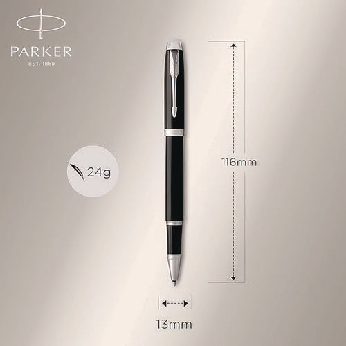Image of Parker® IM Premium Rollerball Pen, Stick, Fine 0.7 mm, Black Ink, Black/Chrome Barrel