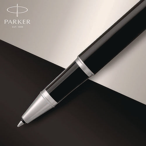 Image of Parker® IM Premium Rollerball Pen, Stick, Fine 0.7 mm, Black Ink, Black/Chrome Barrel