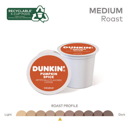 Image of Dunkin'® K-Cup Pods, Pumpkin Spice, 22/box