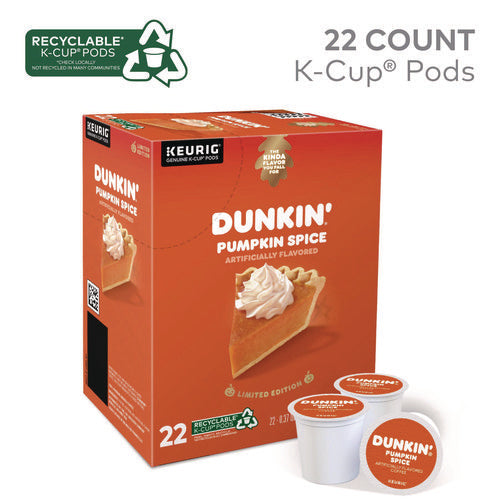 Image of Dunkin'® K-Cup Pods, Pumpkin Spice, 22/box