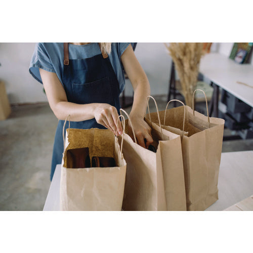 Image of Kari-Out® Kraft Paper Bags, Natural Twisted-Paper Handles, 18" x 7" x 18.5", Brown Kraft, 200/Bundle