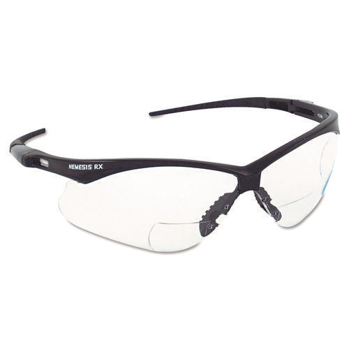 Image of KleenGuard V60 Nemesis Rx Reader Safety Glasses, Black Frame, Smoke Lens, +2.0 Diopter Strength