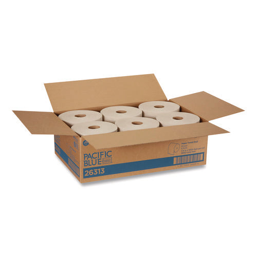 Image of Georgia Pacific® Professional Pacific Blue Basic Recycled Paper Towel Roll, 1-Ply, 7.87 " x 1,000 ft, Brown, 6/Carton