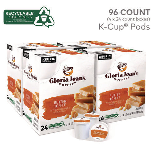 Image of Gloria Jean's® Butter Toffee Coffee K-Cups, 96/carton