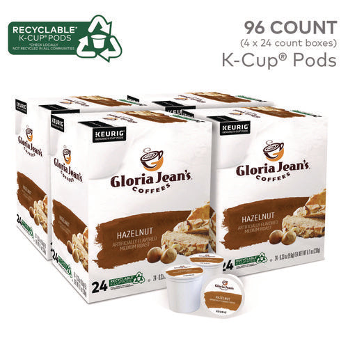 Image of Gloria Jean's® Hazelnut Coffee K-Cups, 96/carton