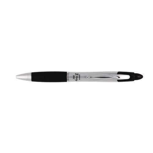 Image of Zebra® Z-Grip MAX Ballpoint Pen, Retractable, Medium 1 mm, Black Ink, Silver/Black Barrel, 12/Pack