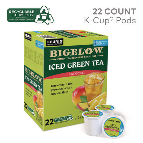 Image of Bigelow® Tropical Iced Green Tea, K-Cup, 0.10 oz, 22/Box
