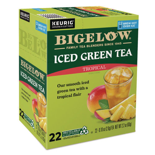 Image of Bigelow® Tropical Iced Green Tea, K-Cup, 0.10 oz, 22/Box