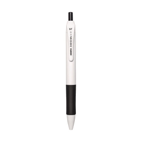 Image of Zebra® Sarasa Dry X1+ Gel Pen, Retractable, Medium 0.7 mm, Black Ink, White/Black Barrel, 12/Pack