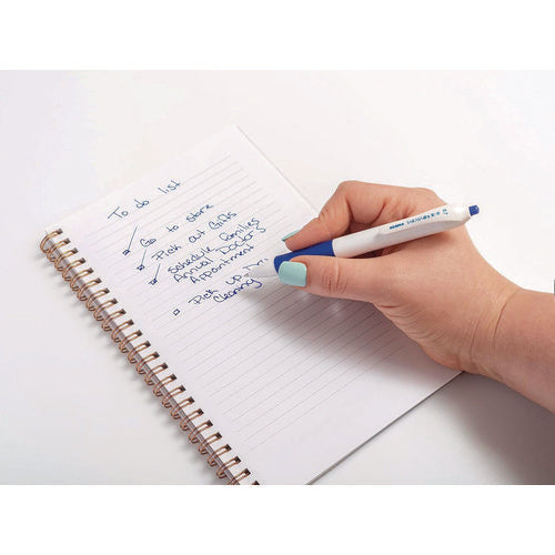 Image of Zebra® Sarasa Dry X1+ Gel Pen, Retractable, Medium 0.7 mm, Blue Ink, White/Blue Barrel, 12/Pack