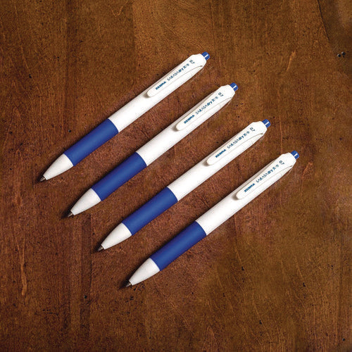 Image of Zebra® Sarasa Dry X1+ Gel Pen, Retractable, Medium 0.7 mm, Blue Ink, White/Blue Barrel, 12/Pack