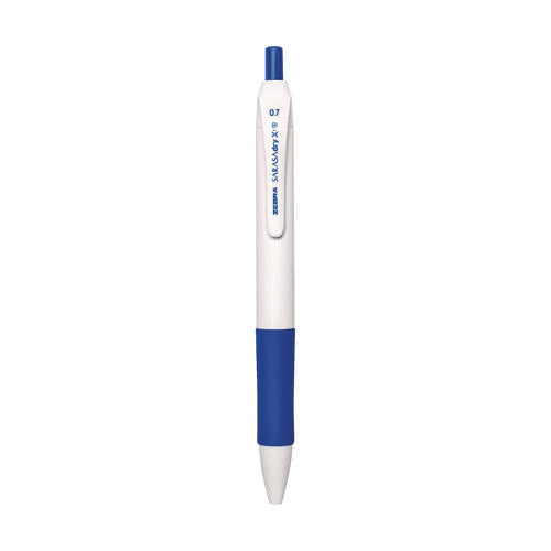 Image of Zebra® Sarasa Dry X1+ Gel Pen, Retractable, Medium 0.7 mm, Blue Ink, White/Blue Barrel, 12/Pack