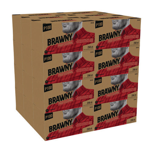 Image of Brawny® Professional All Purpose Wipers, 1-Ply, 9 x 10.25, Brown, 250 Wipers/Box, 24 Boxes/Carton