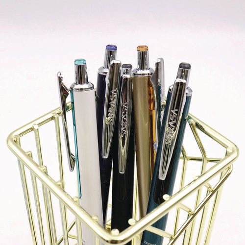 Image of Zebra® Sarasa Grand Gel Pen, Retractable, Fine 0.7 mm, Black Ink, Gold/Translucent Black Barrel