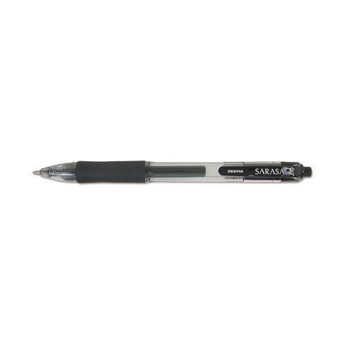 Image of Zebra® Sarasa Dry Gel X20 Gel Pen, Retractable, Medium 0.7 mm, Black Ink, Clear/Black Barrel, 36/Pack