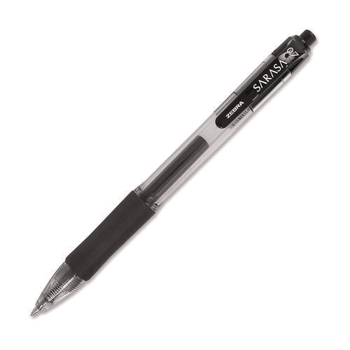 Image of Zebra® Sarasa Dry Gel X20 Gel Pen, Retractable, Medium 0.7 mm, Black Ink, Clear/Black Barrel, 36/Pack