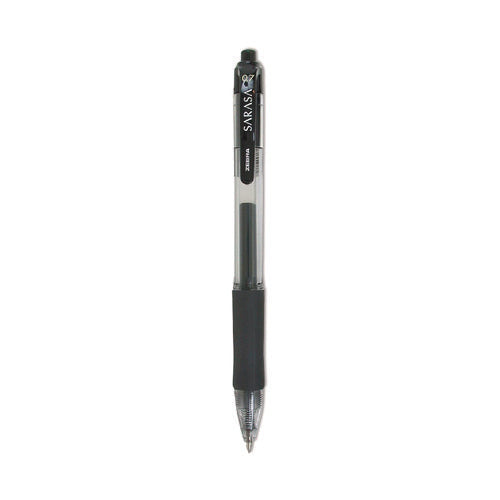 Image of Zebra® Sarasa Dry Gel X20 Gel Pen, Retractable, Medium 0.7 mm, Black Ink, Clear/Black Barrel, 36/Pack