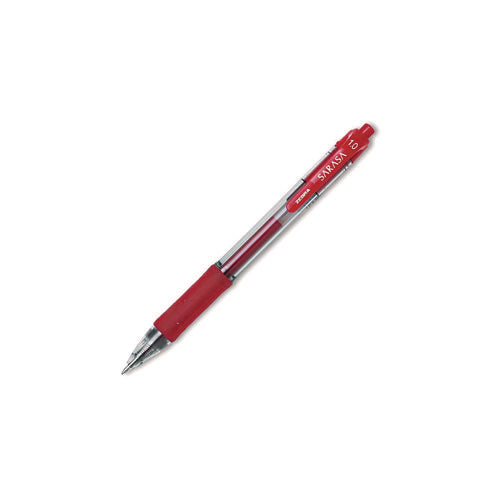 Image of Zebra® Sarasa Dry Gel X20 Gel Pen, Retractable, Bold 1 mm, Red Ink, Clear/Red Barrel, Dozen