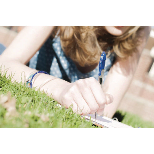 Image of Zebra® Sarasa Dry Gel X20 Gel Pen, Retractable, Fine 0.5 mm, Blue Ink, Clear/Blue Barrel, 12/Pack