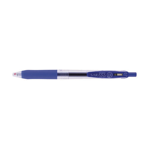Image of Zebra® Sarasa Clip Gel Pen, Retractable, Medium 0.7 mm, Blue Ink, Clear/Blue Barrel, 12/Pack