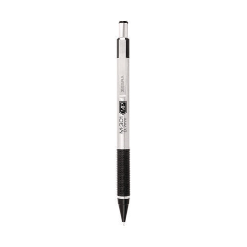 Image of Zebra® M-301 Mechanical Pencil, 0.7 mm, HB (#2), Black Lead, Silver/Black Barrel