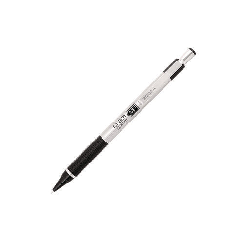 Image of Zebra® M-301 Mechanical Pencil, 0.7 mm, HB (#2), Black Lead, Silver/Black Barrel