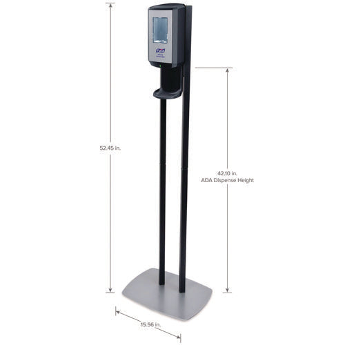 Image of PURELL® Cs8 Hand Sanitizer Floor Stand With Dispenser, 1,200 Ml, 13.5 X 5 X 28.5, Graphite