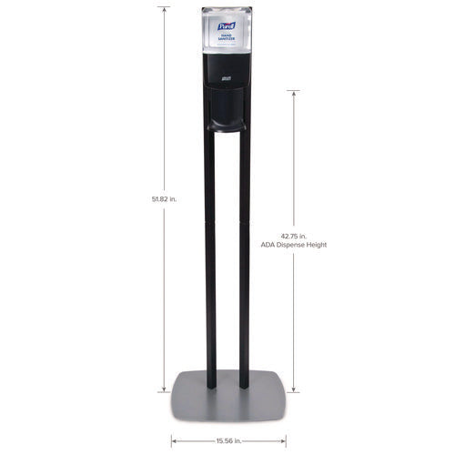 Image of PURELL® Es6 Hand Sanitizer Floor Stand With Dispenser, 1,200 Ml, 13.5 X 5 X 28.5, Graphite/silver