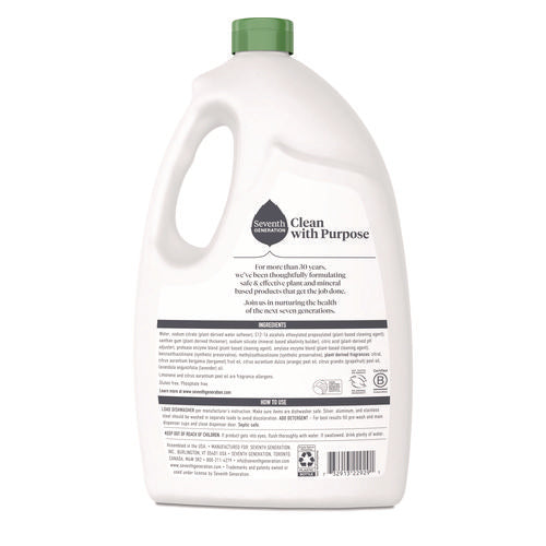 Image of Seventh Generation® Natural Automatic Dishwasher Gel, Ultra Power Plus, Fresh Citrus, 65 Oz Bottle