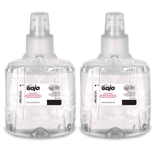 Image of GOJO® Clear and Mild Foam Handwash Refill, For LTX-12 Dispenser, Fragrance-Free, 1,200 mL, 2/Carton