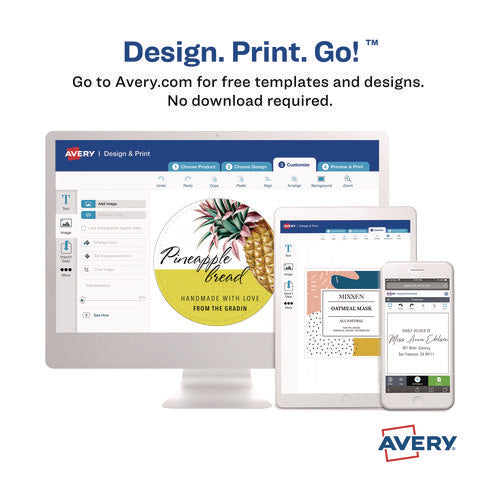 Image of Avery® Laser/Inkjet Media Labels, Inkjet/Laser Printers, 2.75" x 2.75", Matte White, 9 Labels/Sheet, 70 Sheets/Box